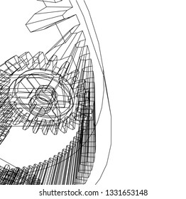 Cogwheel gear mechanism vector background
