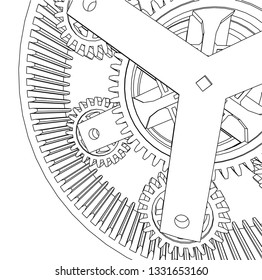 Cogwheel gear mechanism vector background