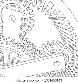 Cogwheel gear mechanism vector background