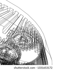 Cogwheel gear mechanism vector background