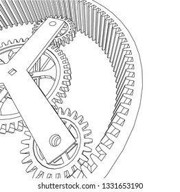 Cogwheel gear mechanism vector background
