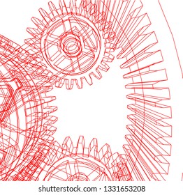 Cogwheel gear mechanism vector background