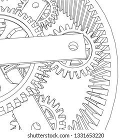 Cogwheel gear mechanism vector background