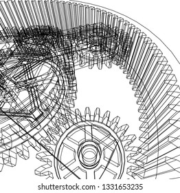 Cogwheel gear mechanism vector background