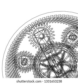 Cogwheel gear mechanism vector background