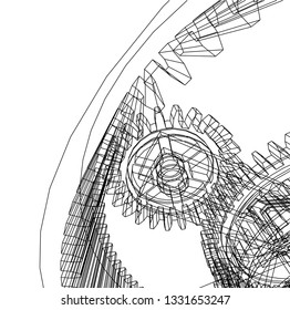 Cogwheel gear mechanism vector background