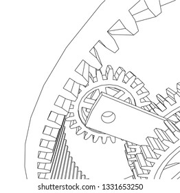 Cogwheel gear mechanism vector background