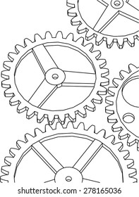 Cogwheel gear mechanism vector background