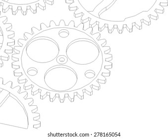 Cogwheel gear mechanism vector background