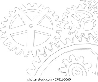 Cogwheel gear mechanism vector background