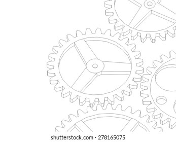 Cogwheel gear mechanism vector background