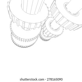 Cogwheel gear mechanism vector background
