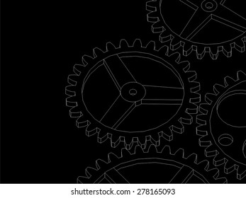 Cogwheel gear mechanism vector background