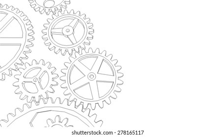 Fondo de Vector del mecanismo de engranajes de la rueda dentada