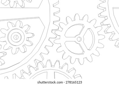 Cogwheel gear mechanism vector background