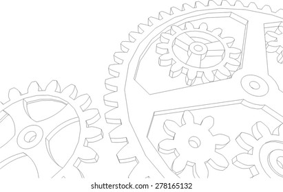 Cogwheel gear mechanism vector background