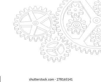 Cogwheel gear mechanism vector background