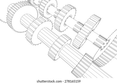 Cogwheel gear mechanism vector background