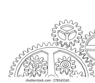 Cogwheel gear mechanism vector background