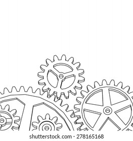 Cogwheel gear mechanism vector background