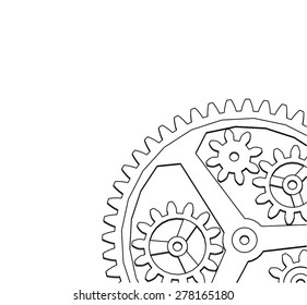 Cogwheel gear mechanism vector background