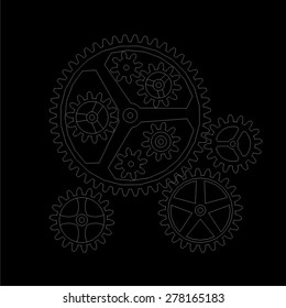 Cogwheel gear mechanism vector background