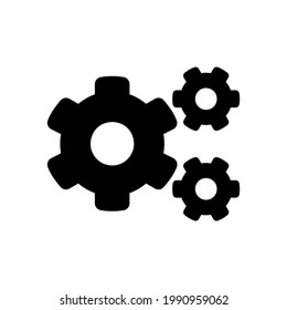 Icono vectorial del mecanismo del engranaje de la rueda trasera. Símbolo de configuración aislado Ilustración vectorial EPS 10