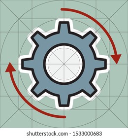 Cogwheel gear mechanism vector settings
