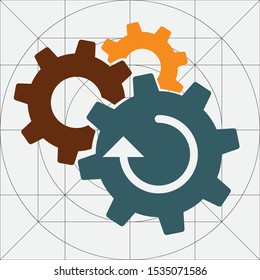 Cogwheel gear mechanism vector settings
