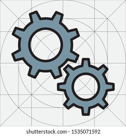 Cogwheel gear mechanism vector settings
