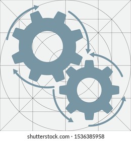 Cogwheel gear mechanism vector settings
