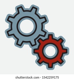 Cogwheel gear mechanism vector settings
