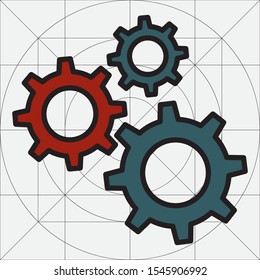 Cogwheel gear mechanism vector settings
