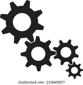 Cogwheel Gear Mechanism Vector Settings Vector Icon Illustration.