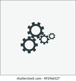 Cogwheel gear mechanism vector settings vector icon.