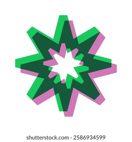 Cogwheel gear risograph retro print