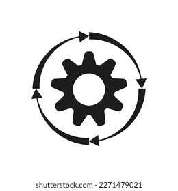 Engranaje del volante, símbolo de ajuste. Infografía lineal. Ilustración vectorial.