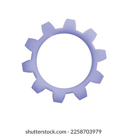 Cogwheel gear, setting symbol. Repair, optimizing, workflow concept. 3d vector icon. Cartoon minimal style. Eps 10
