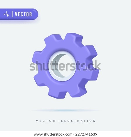 Cogwheel Gear, Setting Symbol. Repair, Optimizing, Workflow Concept. 3D Vector Icon. Cartoon Minimal Style. Foto d'archivio © 