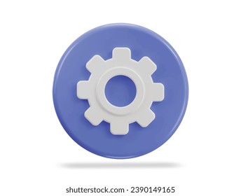 botón de configuración de engranajes de rueda 3d icono vector
