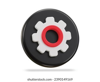 cogwheel gear settings button 3d vector icon