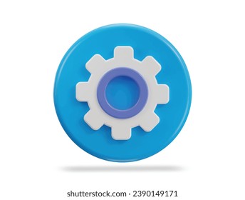 cogwheel gear settings button 3d vector icon