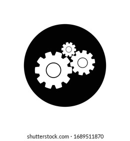 Icono de botón de ajuste, engranaje, rueda de coagulación. Ilustración de símbolos EPS vectoriales editables. 