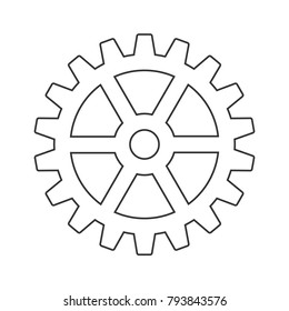 cogwheel, gear vector line illustration on white background