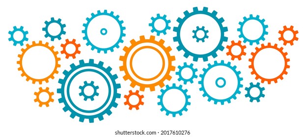 Cogwheel gears on a white background. Technology concept. Industrial background