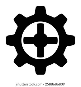 Cogwheel Glyph Icon Design For Personal And Commercial Use