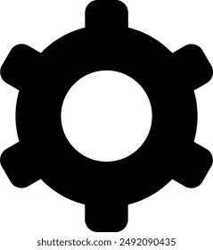 Vector de ilustración de icono de glifo de rueda dentada