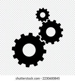 Icono de vector negro del grupo CogWheel. Símbolo web de glifo simple. Icono de ajuste de marchas. Conexión del grupo de ruedas de engranajes. Ilustración del vector