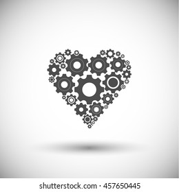 cogwheel heart icon