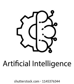 cogwheel and human brain together conceptualizing machine learning 